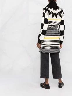 ETRO cardigan en maille intarsia à taille ceinturée