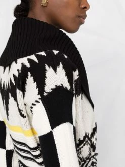 ETRO cardigan en maille intarsia à taille ceinturée