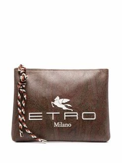 ETRO pochette à logo imprimé