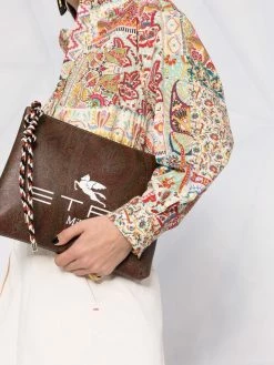 ETRO pochette à logo imprimé