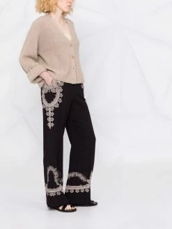 ETRO pantalon imprimé à taille haute