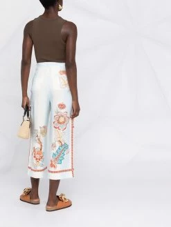 ETRO pantalon imprimé à taille haute