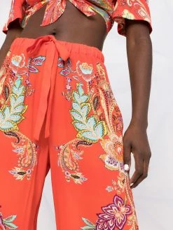 ETRO pantalon imprimé à lien de resserrage