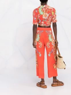 ETRO pantalon imprimé à lien de resserrage