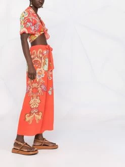 ETRO pantalon imprimé à lien de resserrage