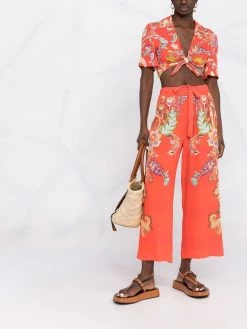 ETRO pantalon imprimé à lien de resserrage