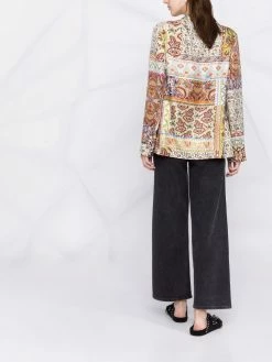 ETRO blazer en soie à motif cachemire
