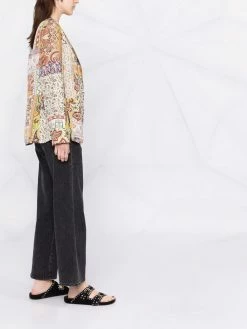 ETRO blazer en soie à motif cachemire