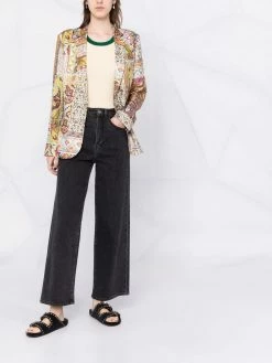 ETRO blazer en soie à motif cachemire