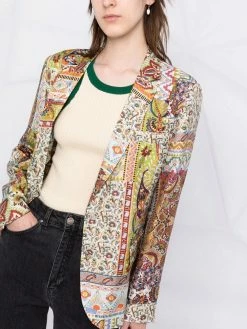 ETRO blazer en soie à motif cachemire