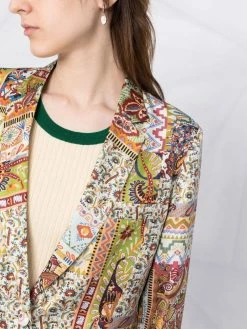ETRO blazer en soie à motif cachemire