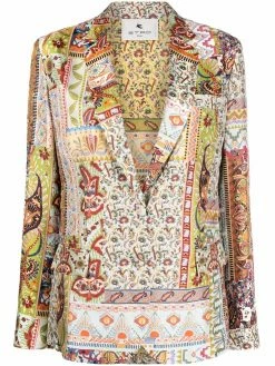 ETRO blazer en soie à motif cachemire