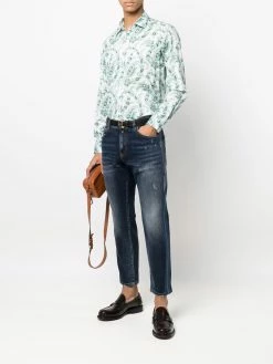 ETRO jean crop à bande logo