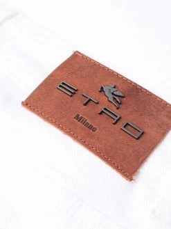 ETRO jean à fleurs brodées