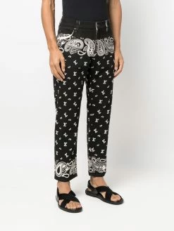 ETRO jean droit à imprimé cachemire