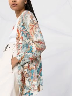 ETRO cardigan ceinturé à fleurs