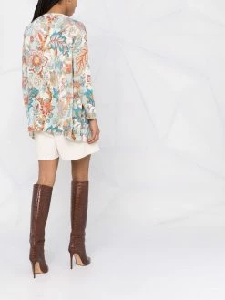 ETRO cardigan ceinturé à fleurs