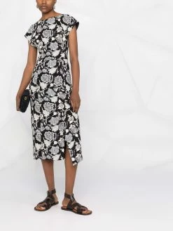 ETRO robe mi-longue à fleurs