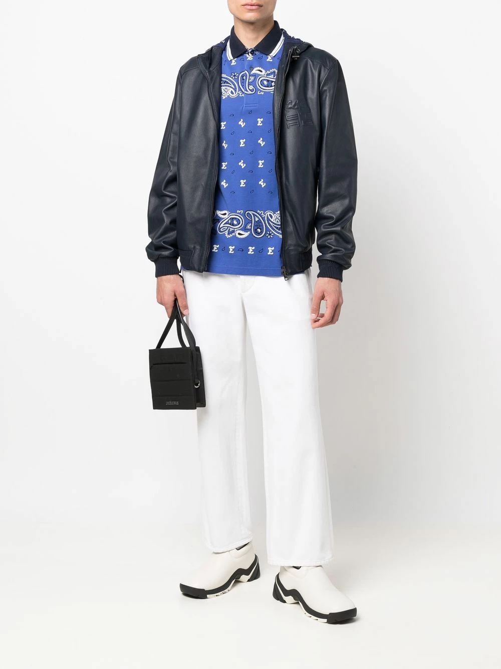 ETRO Veste en cuir à design à empiècements Prix Allégé vestes à capuche homme 2 ETRO veste en cuir à design à empiècements