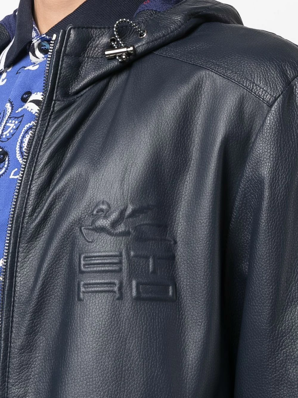 ETRO Veste en cuir à design à empiècements Prix Allégé vestes à capuche homme 5 ETRO veste en cuir à design à empiècements