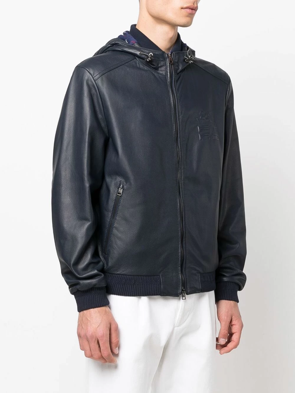 ETRO Veste en cuir à design à empiècements Prix Allégé vestes à capuche homme 3 ETRO veste en cuir à design à empiècements