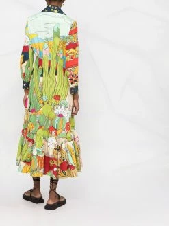 ETRO robe évasée à imprimé graphique