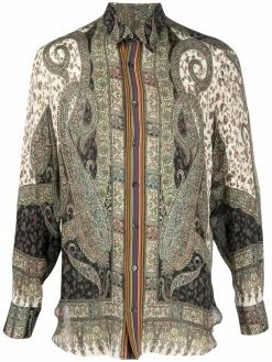 ETRO chemise en soie à imprimé cachemire