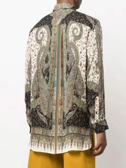ETRO chemise en soie à imprimé cachemire