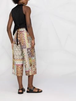 Prix Refroidis ETRO Pantalon en soie Don't Stop à taille haute pantalons raccourcis femme 11 ETRO pantalon en soie Don't Stop à taille haute