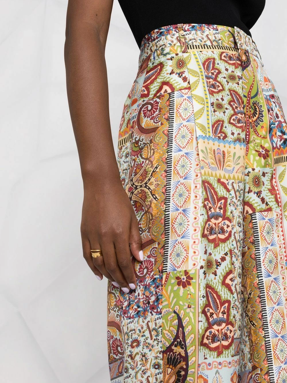 Prix Refroidis ETRO Pantalon en soie Don't Stop à taille haute pantalons raccourcis femme 5 ETRO pantalon en soie Don't Stop à taille haute