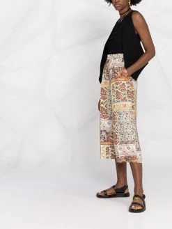 Prix Refroidis ETRO Pantalon en soie Don't Stop à taille haute pantalons raccourcis femme 9 ETRO pantalon en soie Don't Stop à taille haute