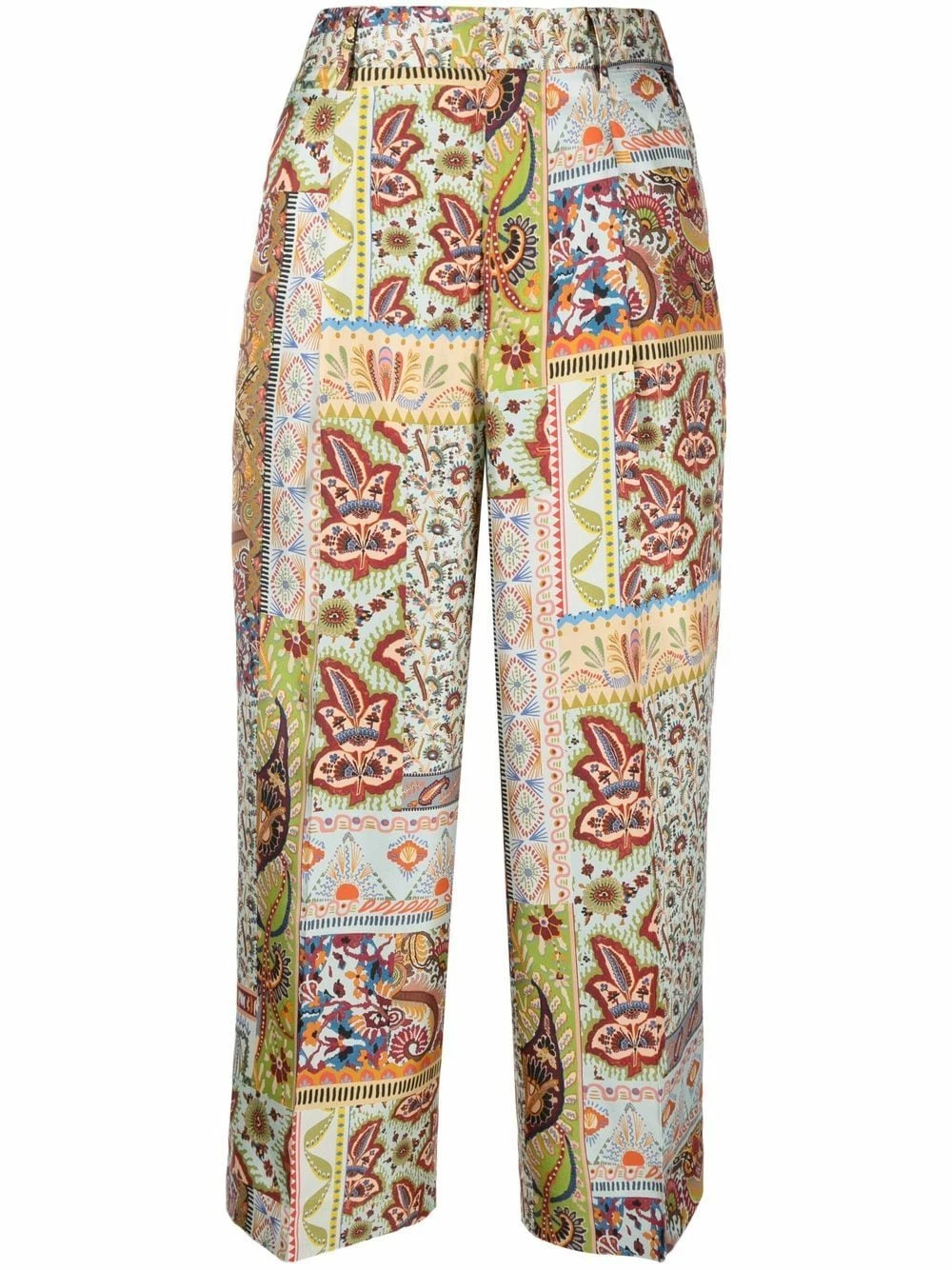 Prix Refroidis ETRO Pantalon en soie Don't Stop à taille haute pantalons raccourcis femme 1 ETRO pantalon en soie Don't Stop à taille haute