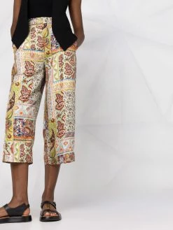 Prix Refroidis ETRO Pantalon en soie Don't Stop à taille haute pantalons raccourcis femme 8 ETRO pantalon en soie Don't Stop à taille haute