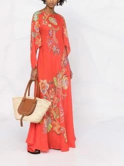 ETRO robe Ramie à motif cachemire