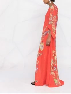 ETRO robe Ramie à motif cachemire