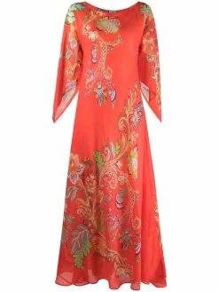 ETRO robe Ramie à motif cachemire