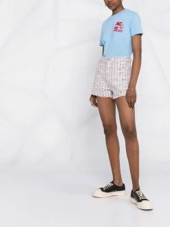 ETRO short en tweed à taille haute