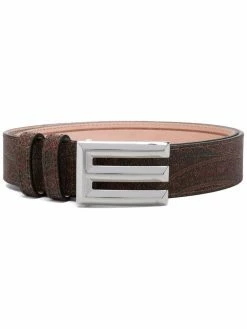 ETRO ceinture en cuir à plaque logo