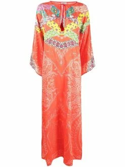ETRO robe-caftan à motif cachemire