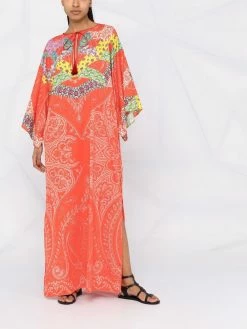 ETRO robe-caftan à motif cachemire