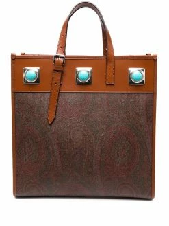 ETRO sac cabas à ornements de pierres précieuses