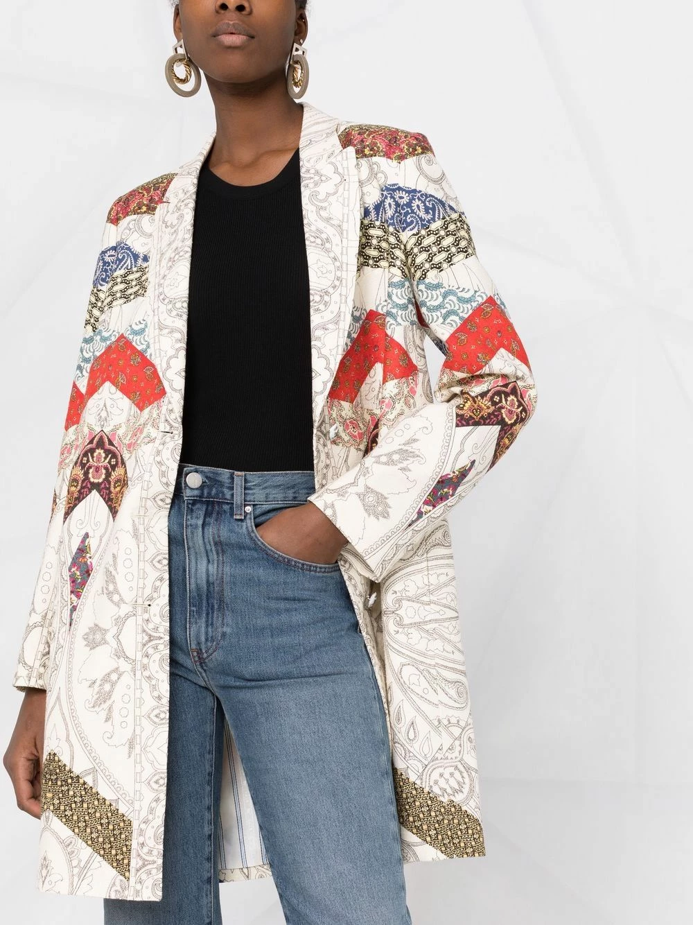 Prix Sympa ETRO Manteau patchwork à motif cachemire manteaux à simple boutonnage femme 5 ETRO manteau patchwork à motif cachemire