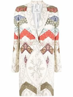 ETRO manteau patchwork à motif cachemire