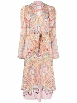 ETRO manteau en soie à imprimé abstrait