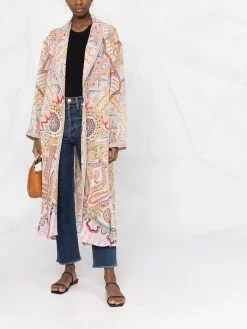ETRO manteau en soie à imprimé abstrait