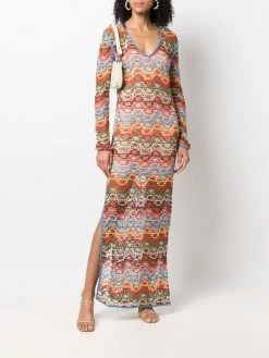 ETRO robe en maille à motif zigzag