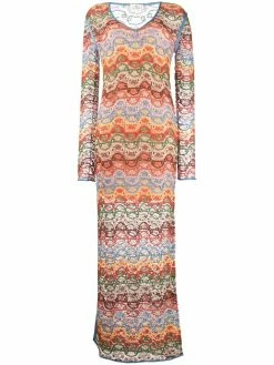 ETRO robe en maille à motif zigzag