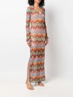 ETRO robe en maille à motif zigzag
