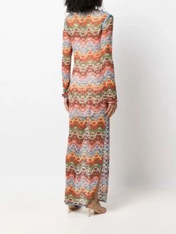 ETRO robe en maille à motif zigzag