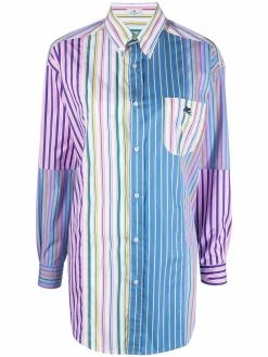 ETRO chemise rayée à motif Pegaso brodé